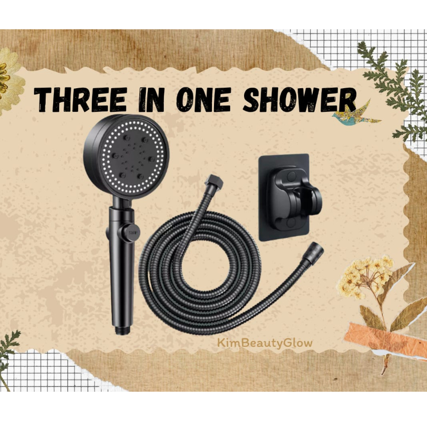 Jual 3 In 1 Shower Head with Hose Set Kepala Pancuran Tekanan Tinggi