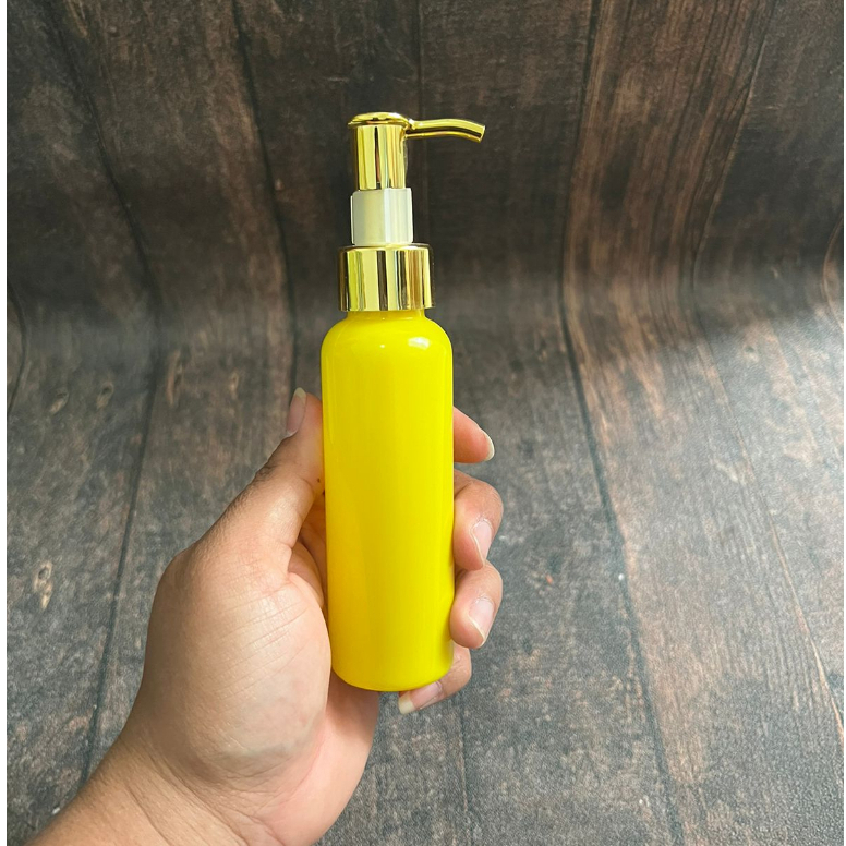 Jual Botol Kuning 100ml / 100ml Yellow tutup PUMP CLIP OIL GOLD ...