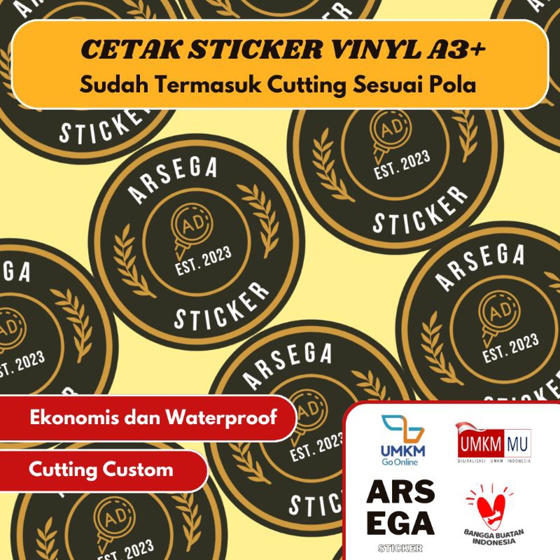 Jual Cetak Stiker Label Vinyl A3+ (Cutting Sticker Print) | Shopee ...