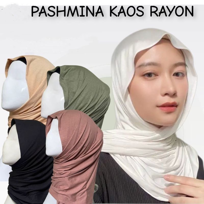 Jual PASHMINA KAOS RAYON PREMIUM / KERUDUNG PASMINA KAOS | Shopee Indonesia