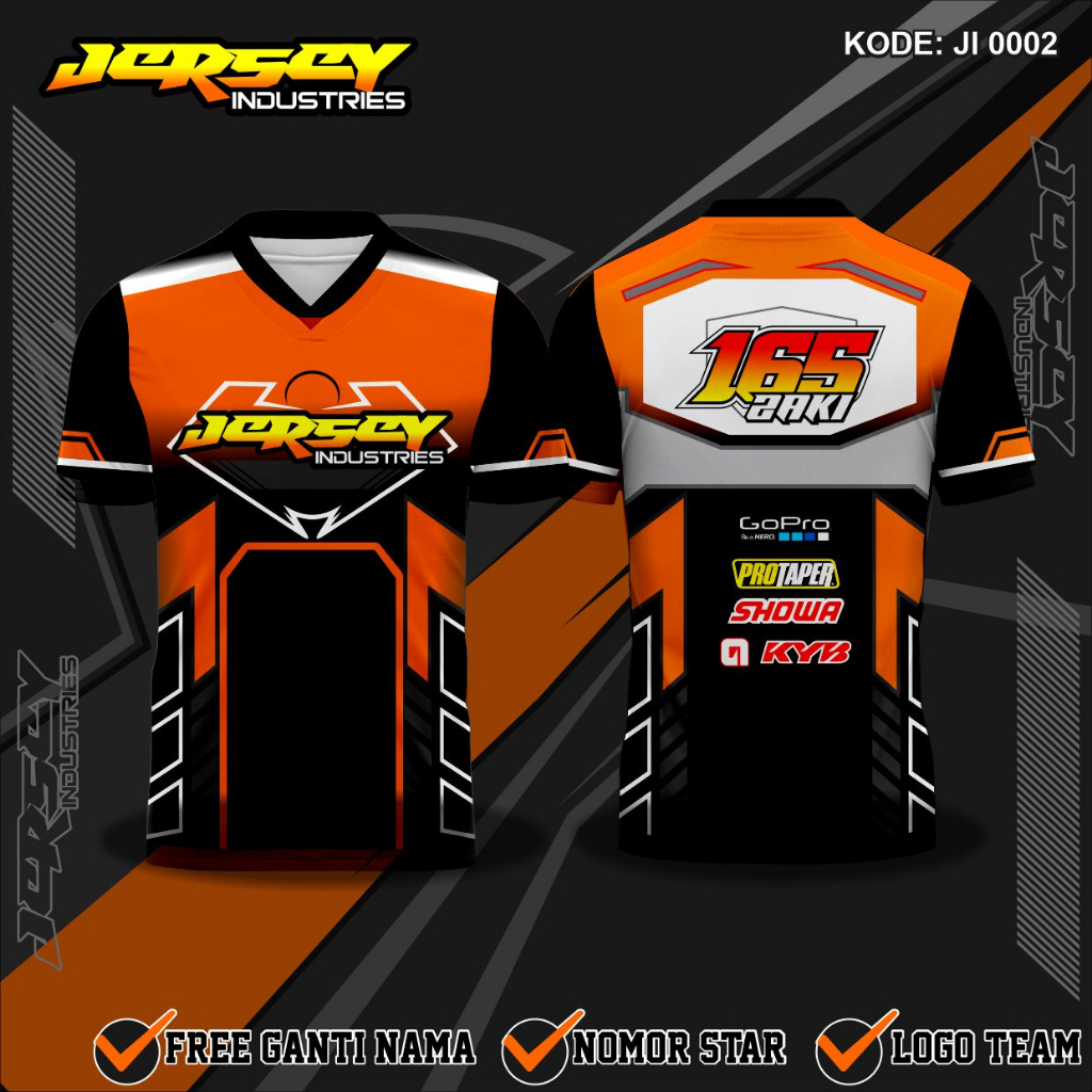 Jual Jersey Printing Racing Balap Kerah ( Custom Nama - Nomer ...