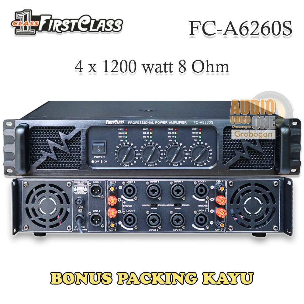 Jual Power Firstclass FCA6260S 4 x 1200 Watt Power Amplifier 4 Chanel