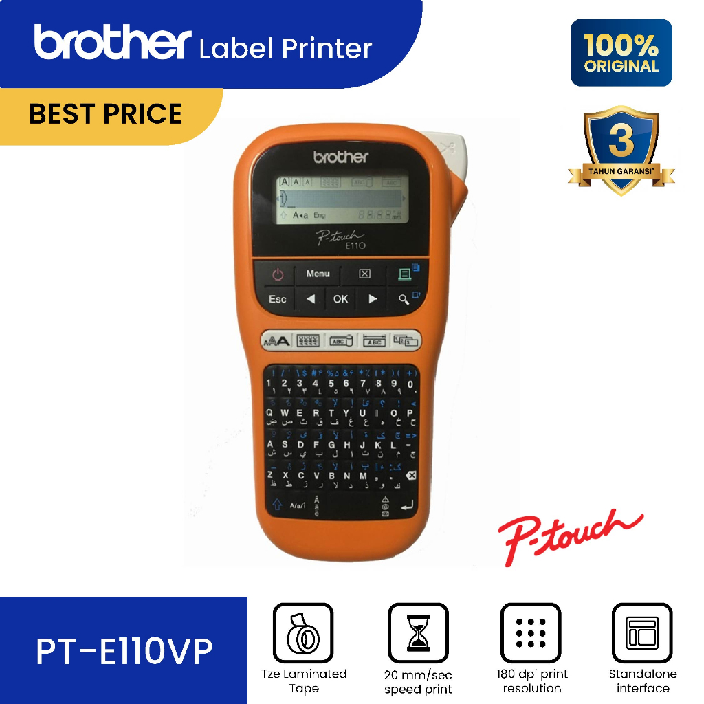 Jual Brother PTE110VP Handheld Electrician Label Printer Pembuat Label PTE110VP Shopee