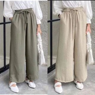 Kulot Crinkle Airflow Highwaist Wanita Loose