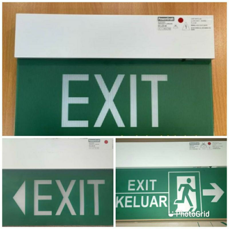 Jual powercraft lampu exit emergency led EX-LED-M emergency exit led ...