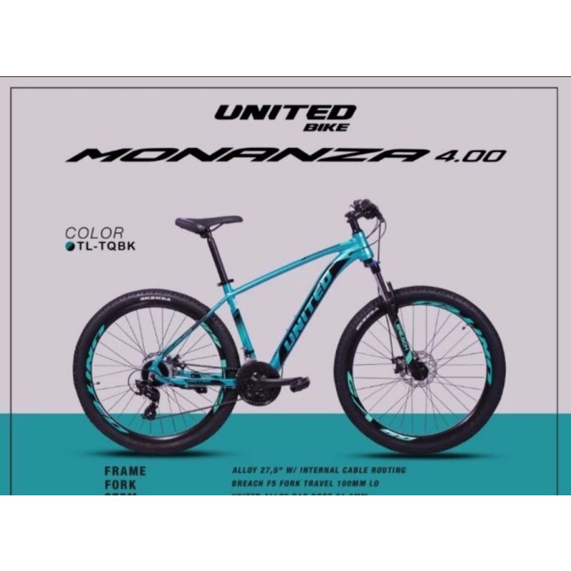 Jual SEPEDA GUNUNG MTB 27.5 INCH UNITED MONANZA 4.0 ALLOY