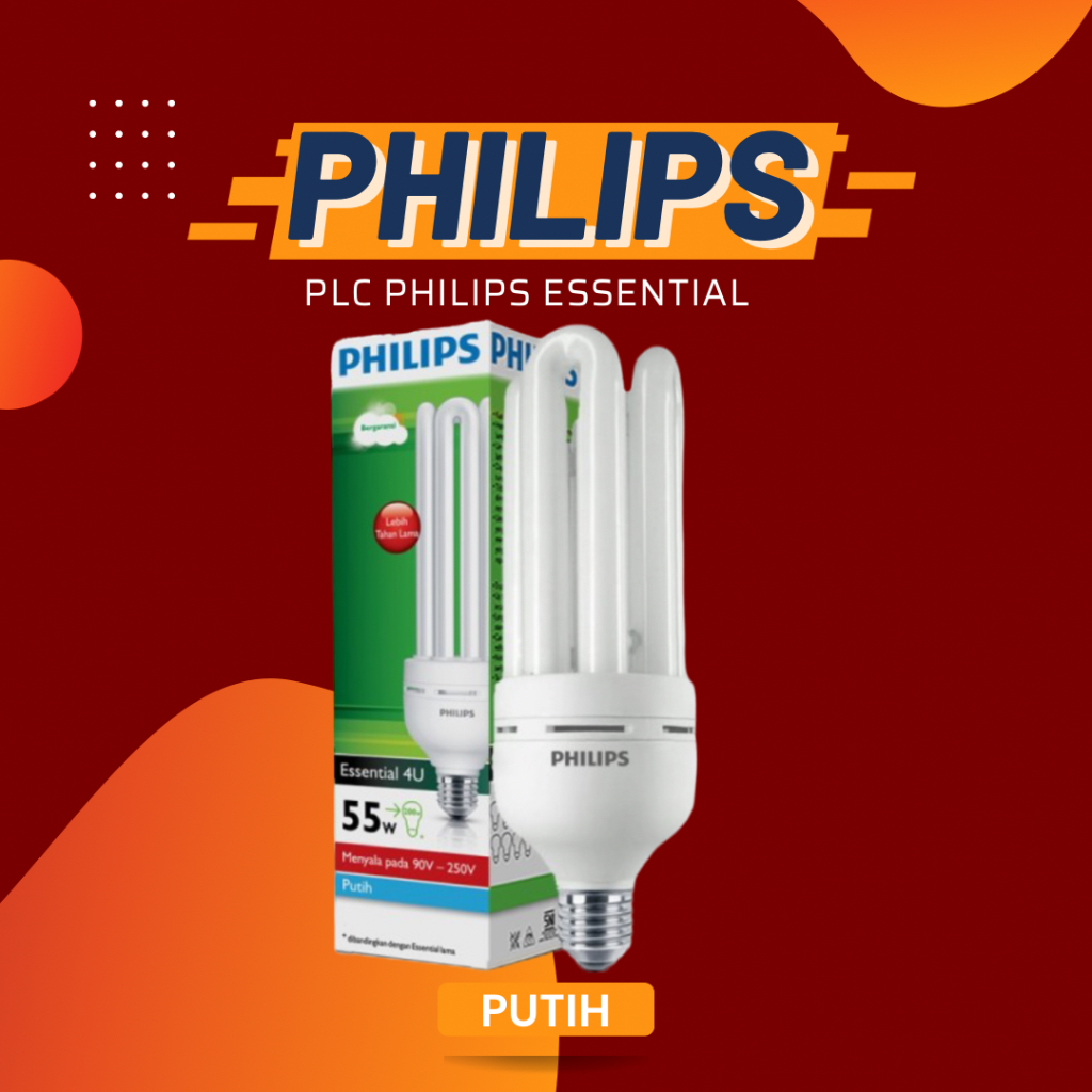 Jual Lampu Bohlam PLC Jari 4U Philips PLC Essential 55w 55w 55watt 55 ...