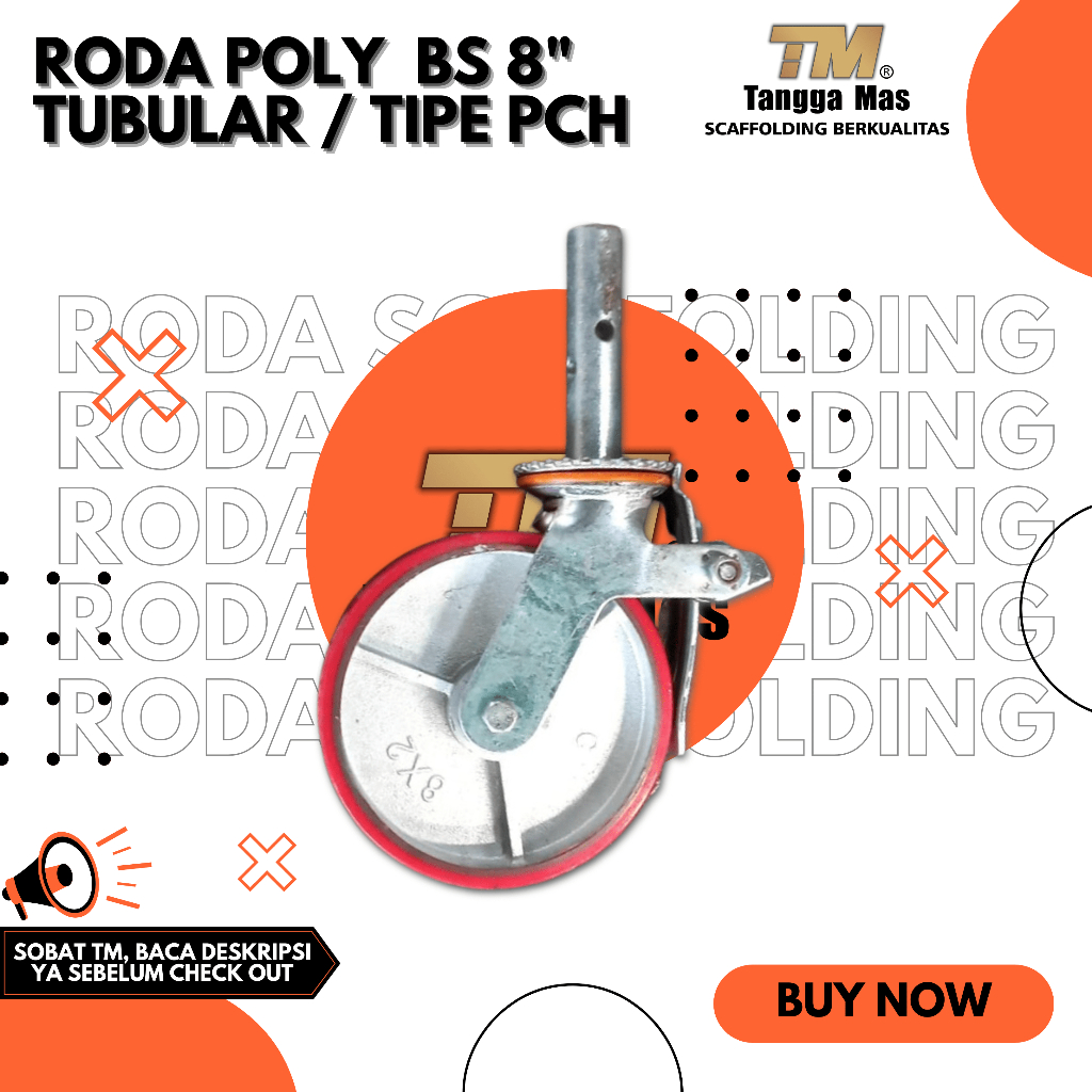 Jual RODA POLYURETHANE 8 INCH & 6 INCH STANDARD BS - SCAFFOLDING STEGER ...