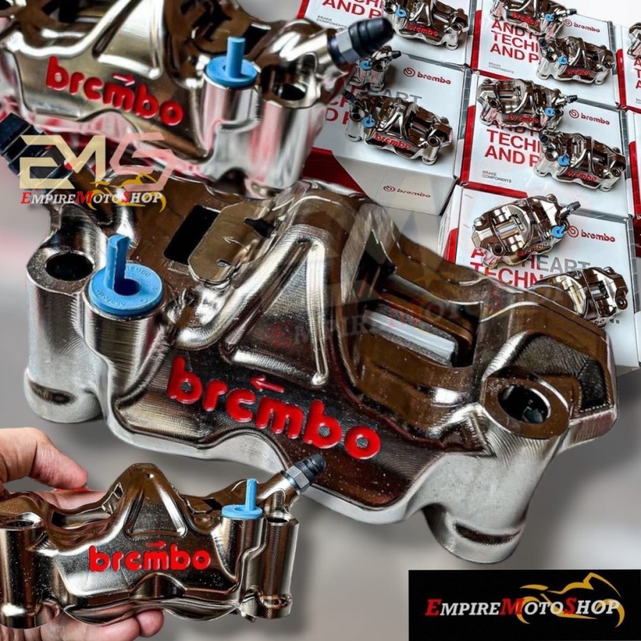 Jual Brembo GP4RX Kaliper CNC Billet Pitch 100mm Nickel Caliper 1 Set ...