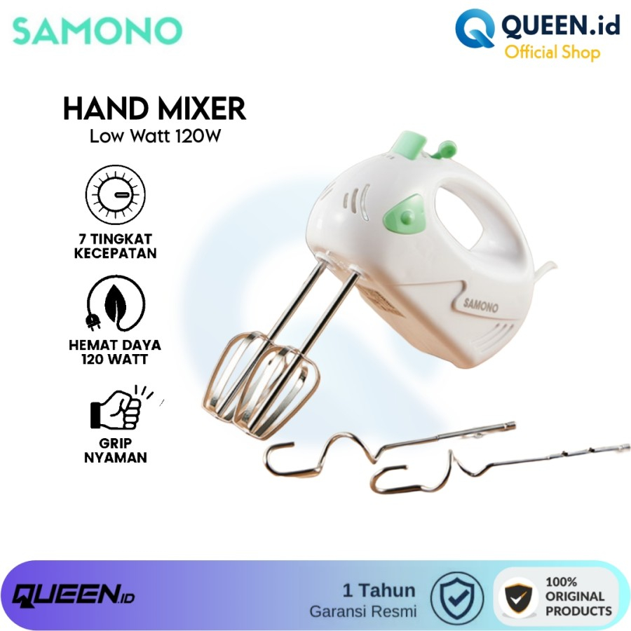 Jual Samono Sw Hm120 Hand Mixer 7 Speed Pengaduk Adonan 120w Low Watt