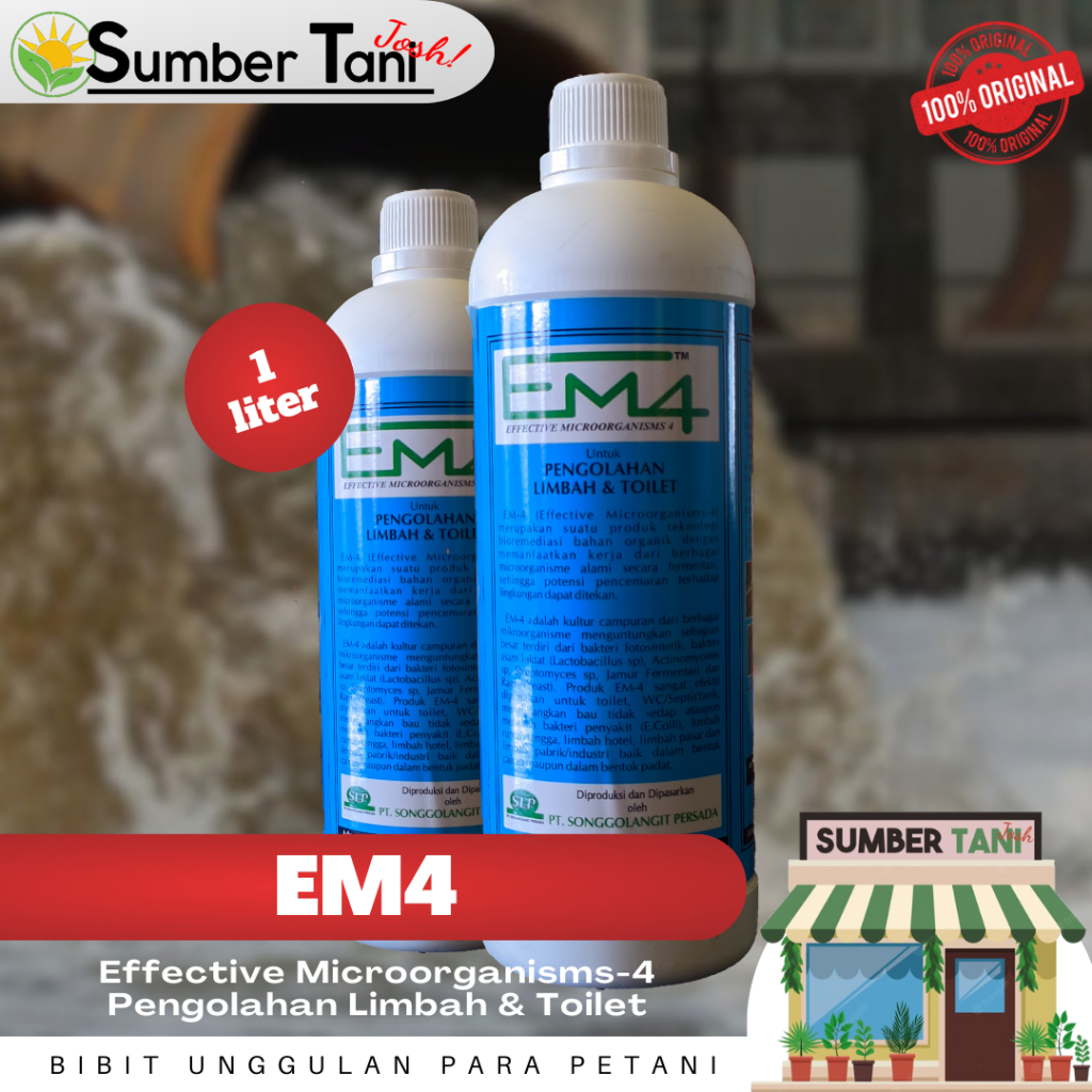 Jual EM4 PENGOLAHAN LIMBAH PADAT CAIR DAN TOILET WC KEMASAN 1 LITER ...