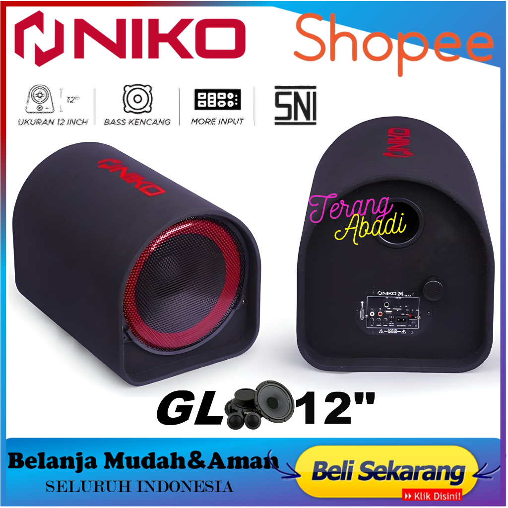 Jual SPEAKER NIKO MOBIL(AC/DC) GL 12 INCH BLUETOOTH KARAOKE GLERR