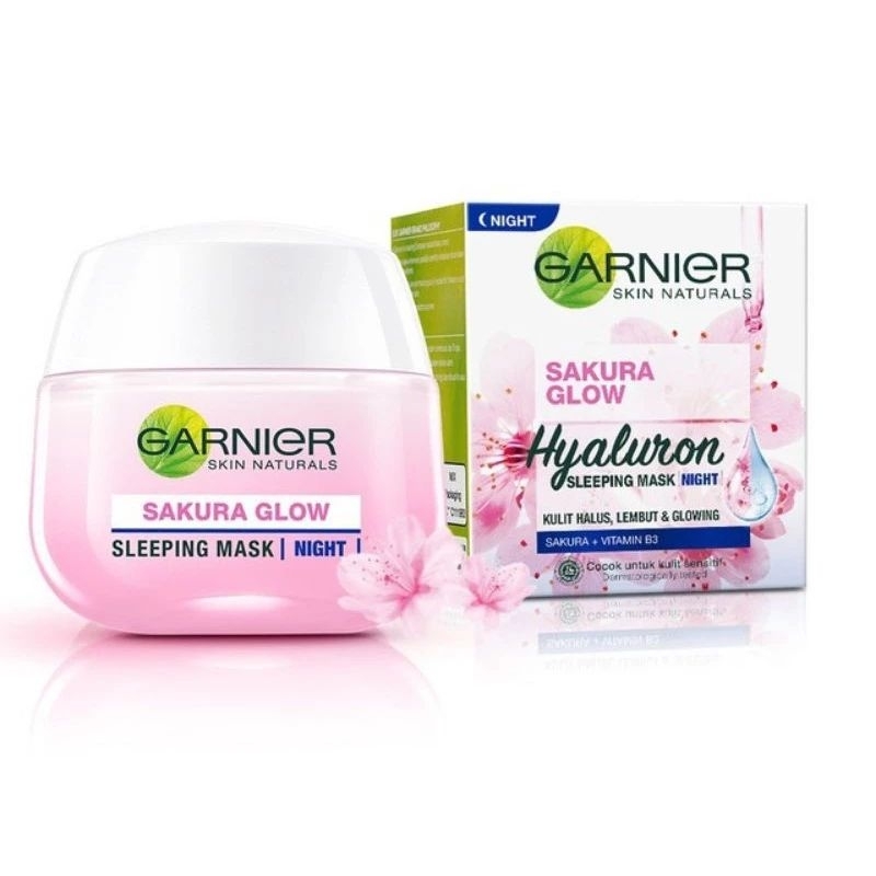 Jual GARNIER SAKURA GLOW HYALURON SLEEPING MASK NIGHT 50ML Shopee