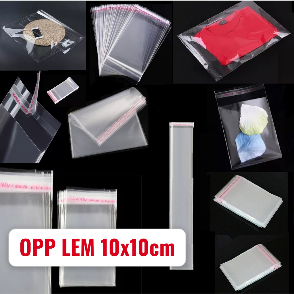 Jual Plastik OPP LEM uk 10x10cm isi 100lembar | Shopee Indonesia