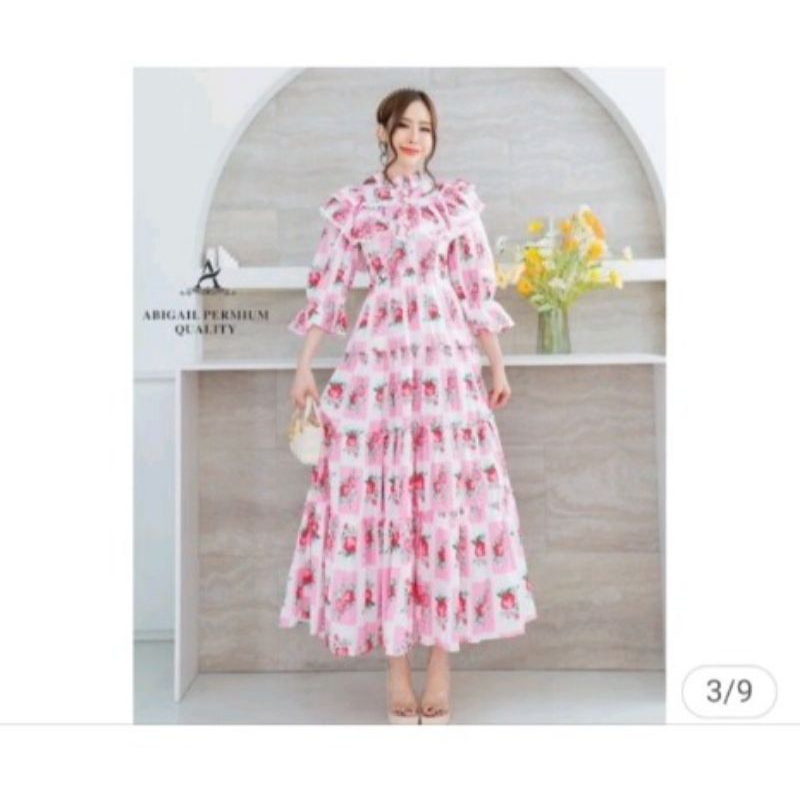 Jual New Dress Premium ABIGAIL BKK model NONI Belanda ruffle | Shopee