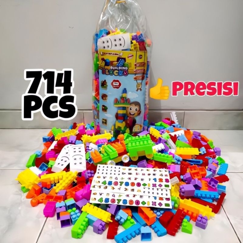 Jual Mainan Block Susun isi 714 pcs Kantong Jumbo - Brick Besar Balok ...
