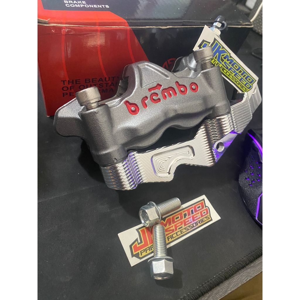 Jual KALIPER + BREKET CAKRAM DEPAN NMAX AEROX 4 PISTON GP4RX 4P RADIAL