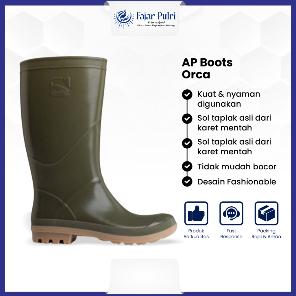 Jual Sepatu Pria AP Boots Orca Safety Shoes Keselamatan Kerja PVC Karet ...