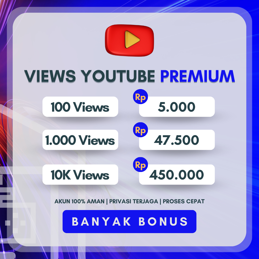 Jual Views Youtube Real Aktif Aman Monetisasi View YouTube Termurah ...