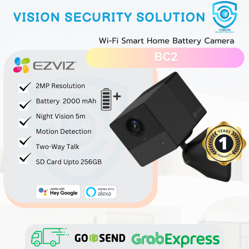 Jual Ezviz BC2 2MP Smart Home Battery Wifi IP Camera CCTV Indoor ...