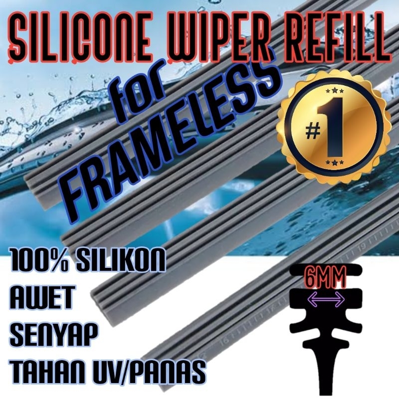 Jual Silicone Wiper Refill for Frameless Frame 2*26"(sepasang) Shopee