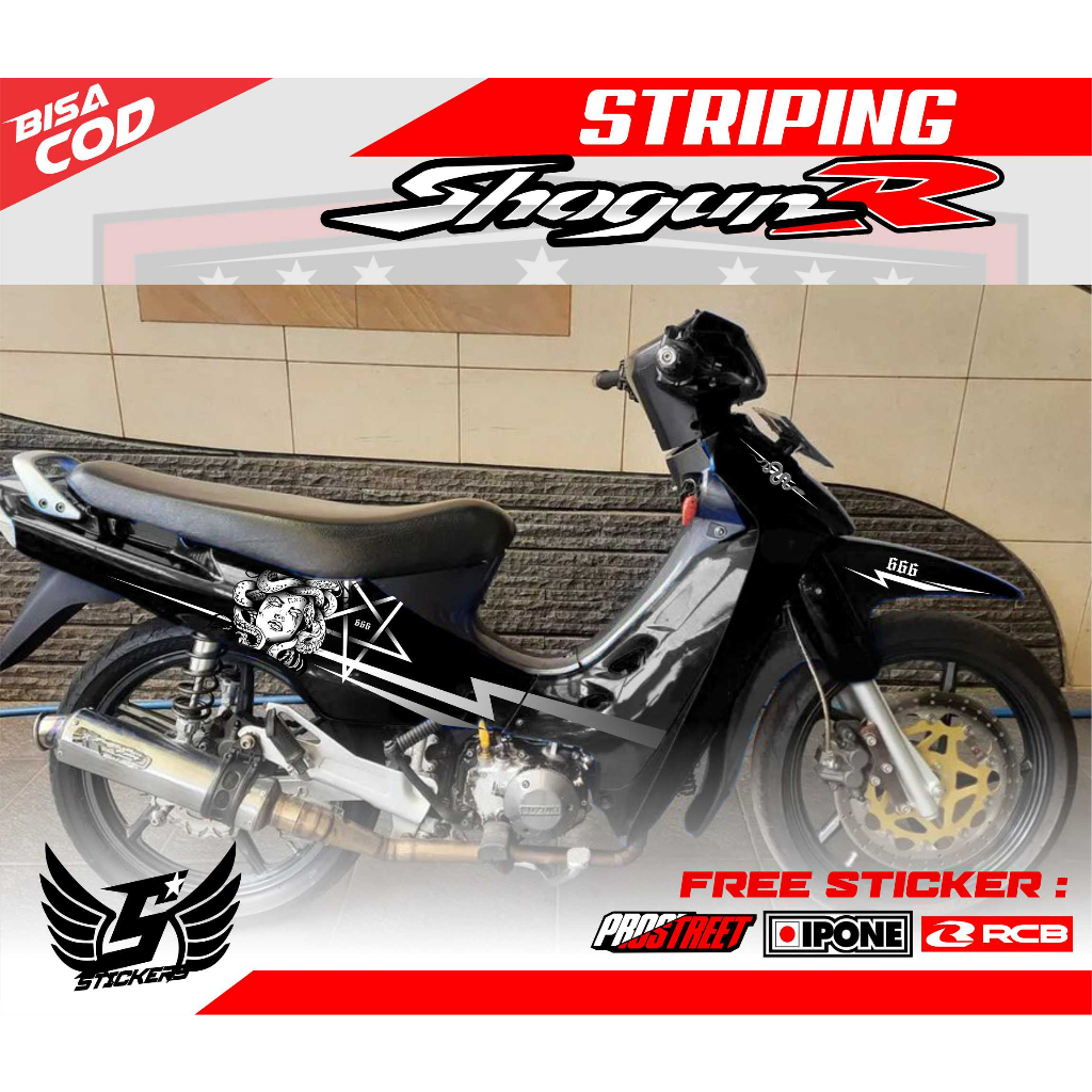 Jual STRIPING VARIASI SUZUKI SHOGUN R MEDUSA STYLE / STIKER LIST MOTOR ...