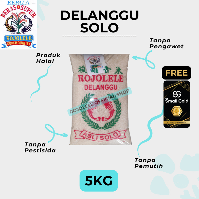 Jual BERAS ROJOLELE Delanggu Solo 5KG | Beras Pulen | Shopee Indonesia