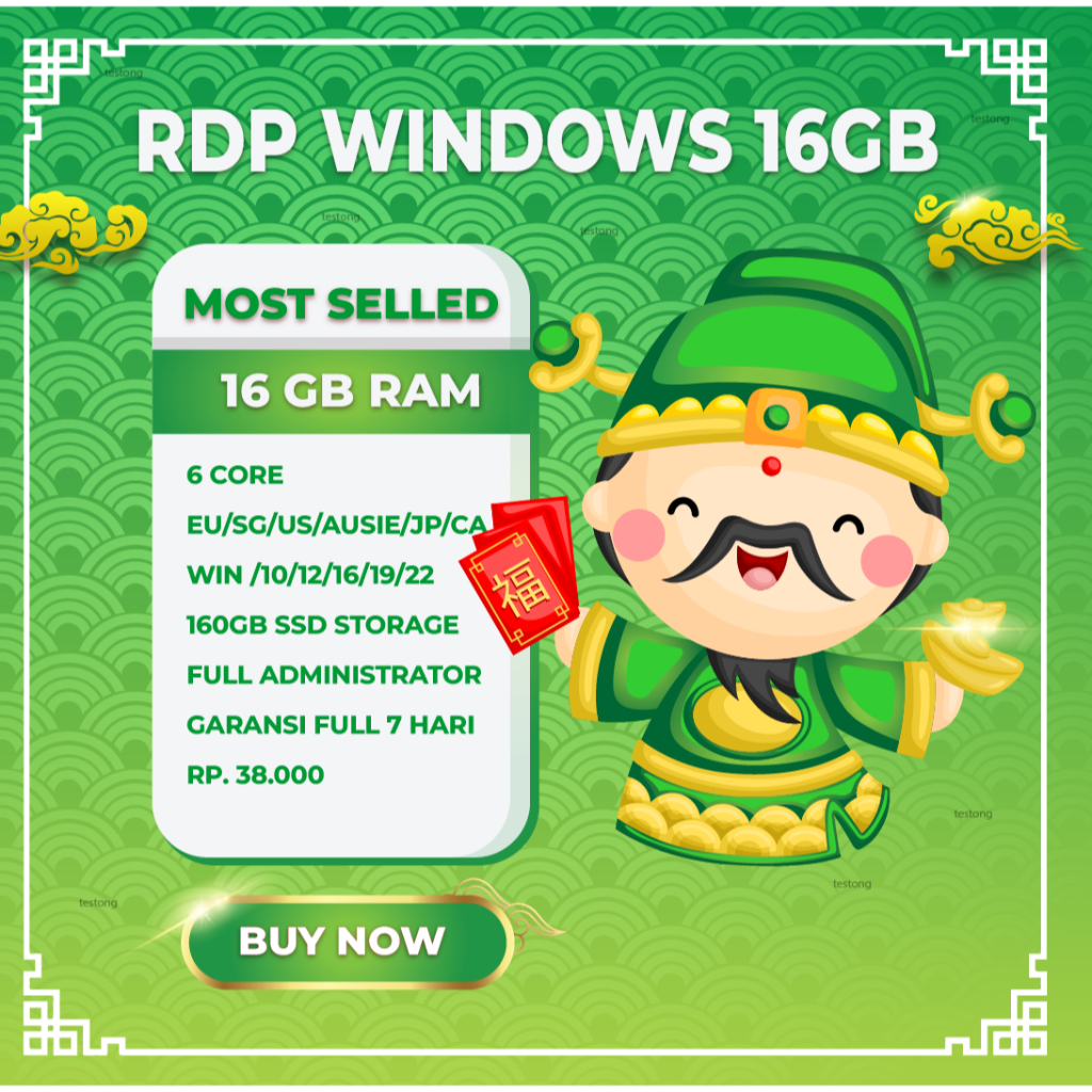 Jual [MINGGUAN] VPS/RDP WINDOWS RAM 16GB SUPPORT EMULATOR 7 HARI ...