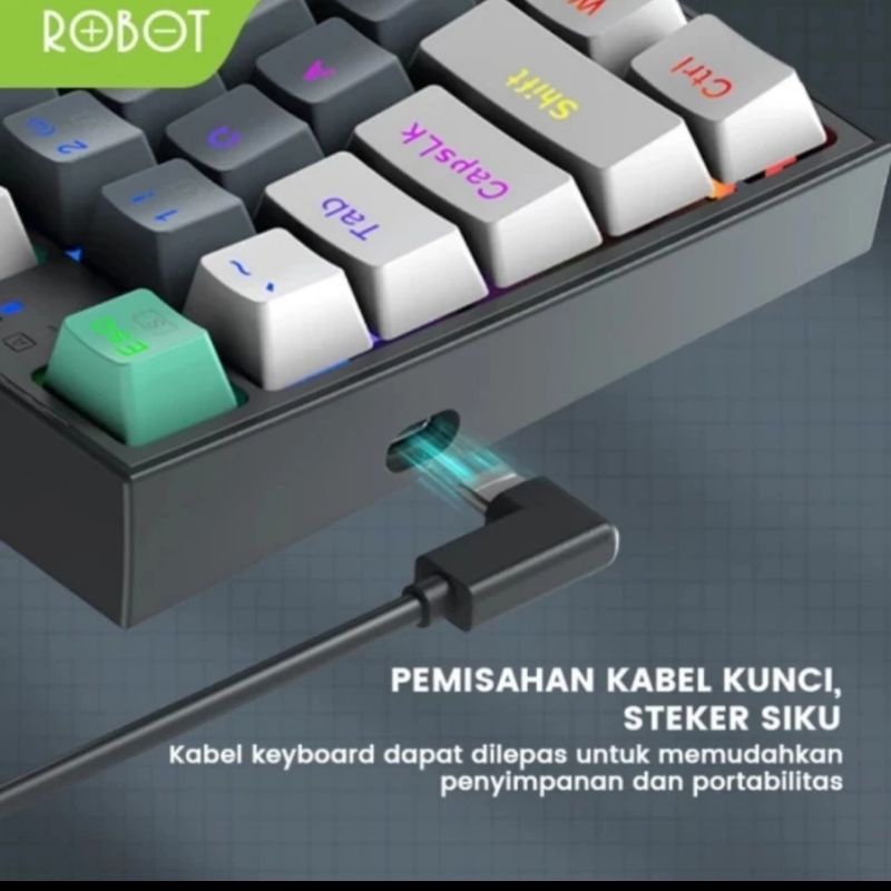 Jual Robot Workmate II Mechanical keyboard Gaming 94keys PBT Keycaps ...
