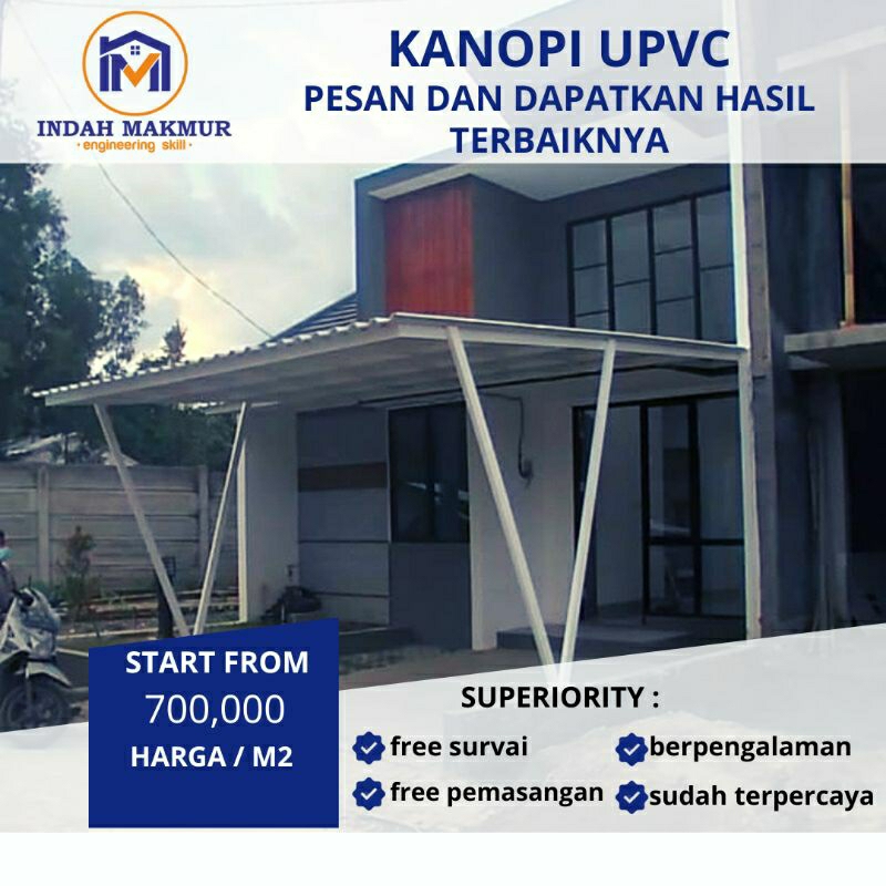 Jual Kanopi Minimalis Atap Upvc Double Layer Shopee Indonesia