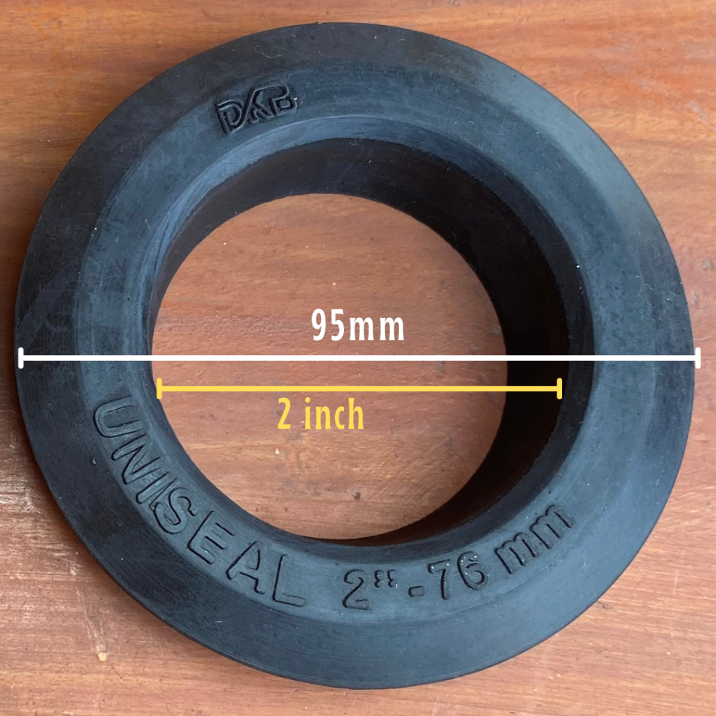 Grommet Uniseal Pipa 2 inch sistem aquaponik dan hidroponik gromet unisil 2"