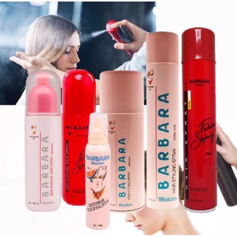 Jual BARBARA HAIR FOAM, MOUSSE & SPRAY 180ML & 168 ML Shopee Indonesia