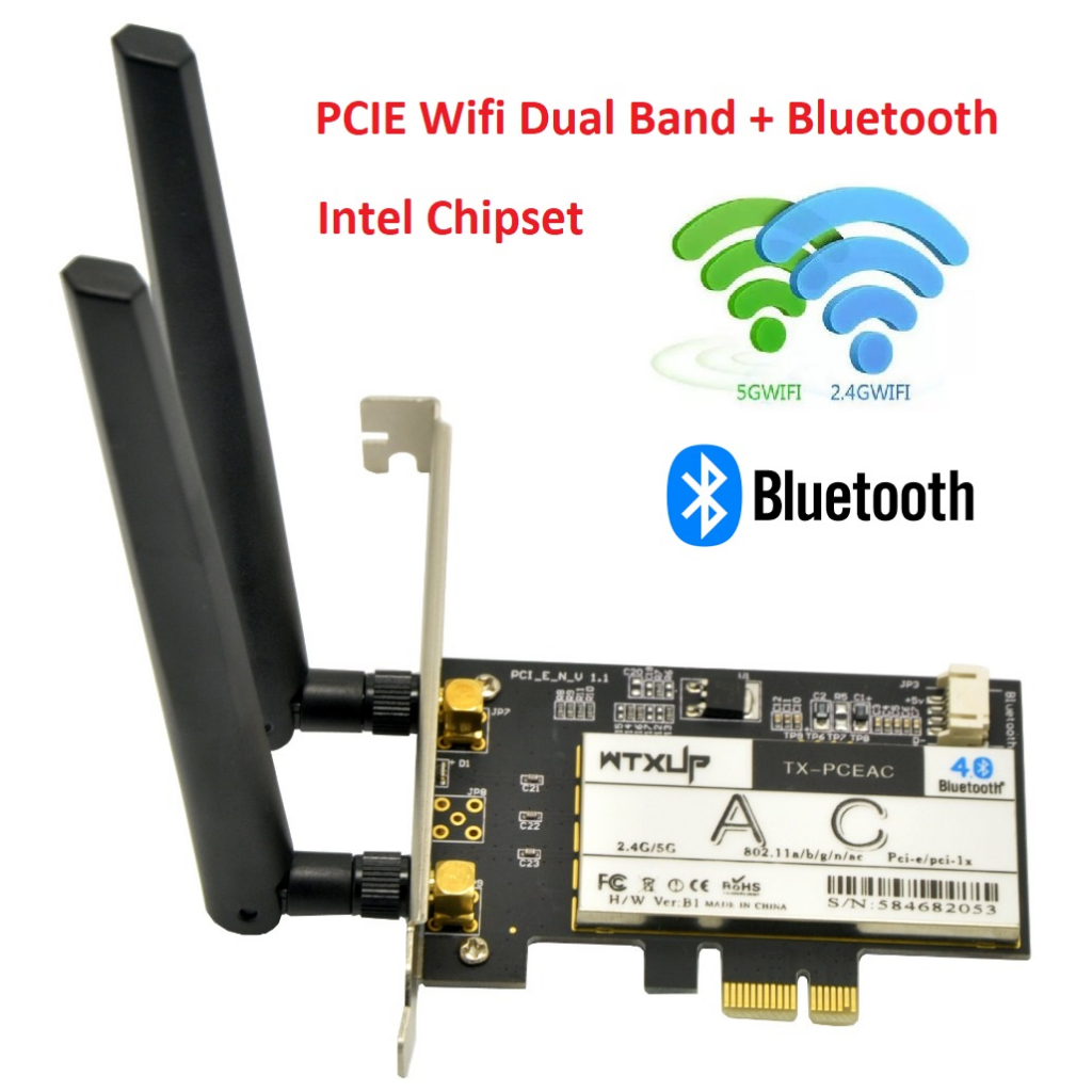 Jual PCIE Wifi Intel Dual Band Bluetooth Wireless Network Card Adapter