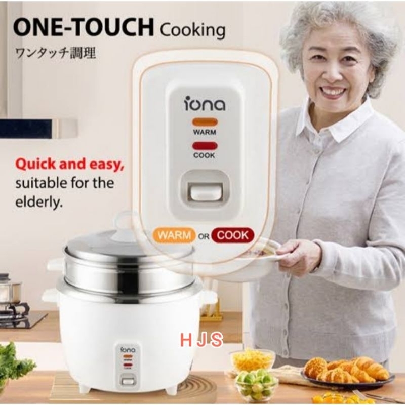 Jual IONA STAINLESS STEEL 304 RICE COOKER 1.8 L with Steamer GLRC182