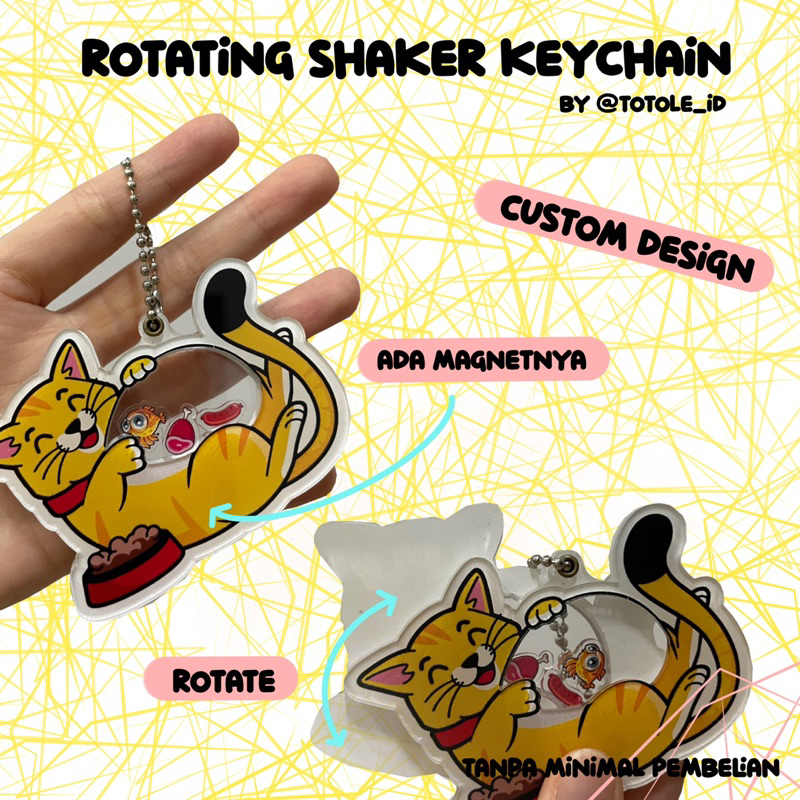 Jual shaker magnet keychain / shaker keychain / rotating shaker by ...