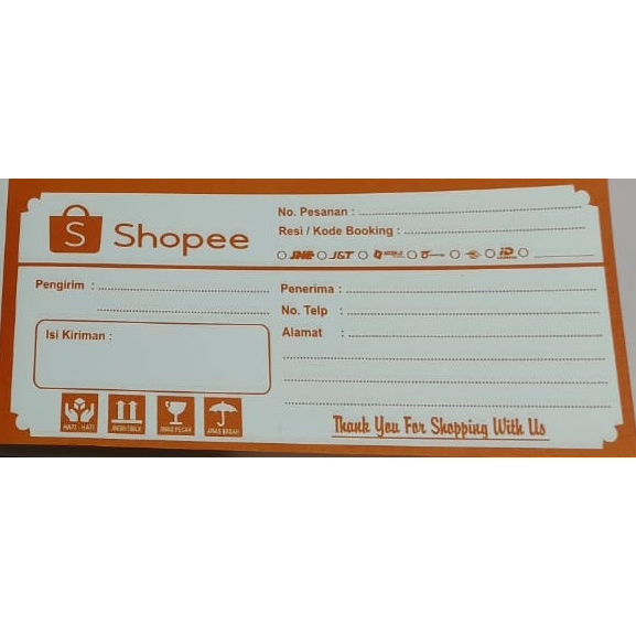 Jual LABEL PENGIRIMAN SHOPEE DAN OLSHOP ISI 100 LEMBAR / LABEL ...