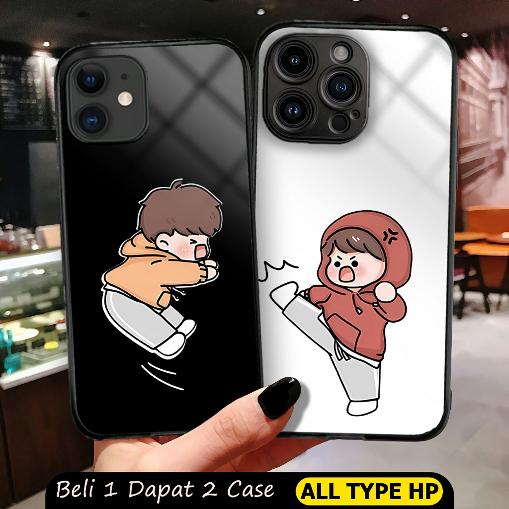 Jual Softcase Glass Kaca Couple Lucu Beli Dapat Case Sepasang