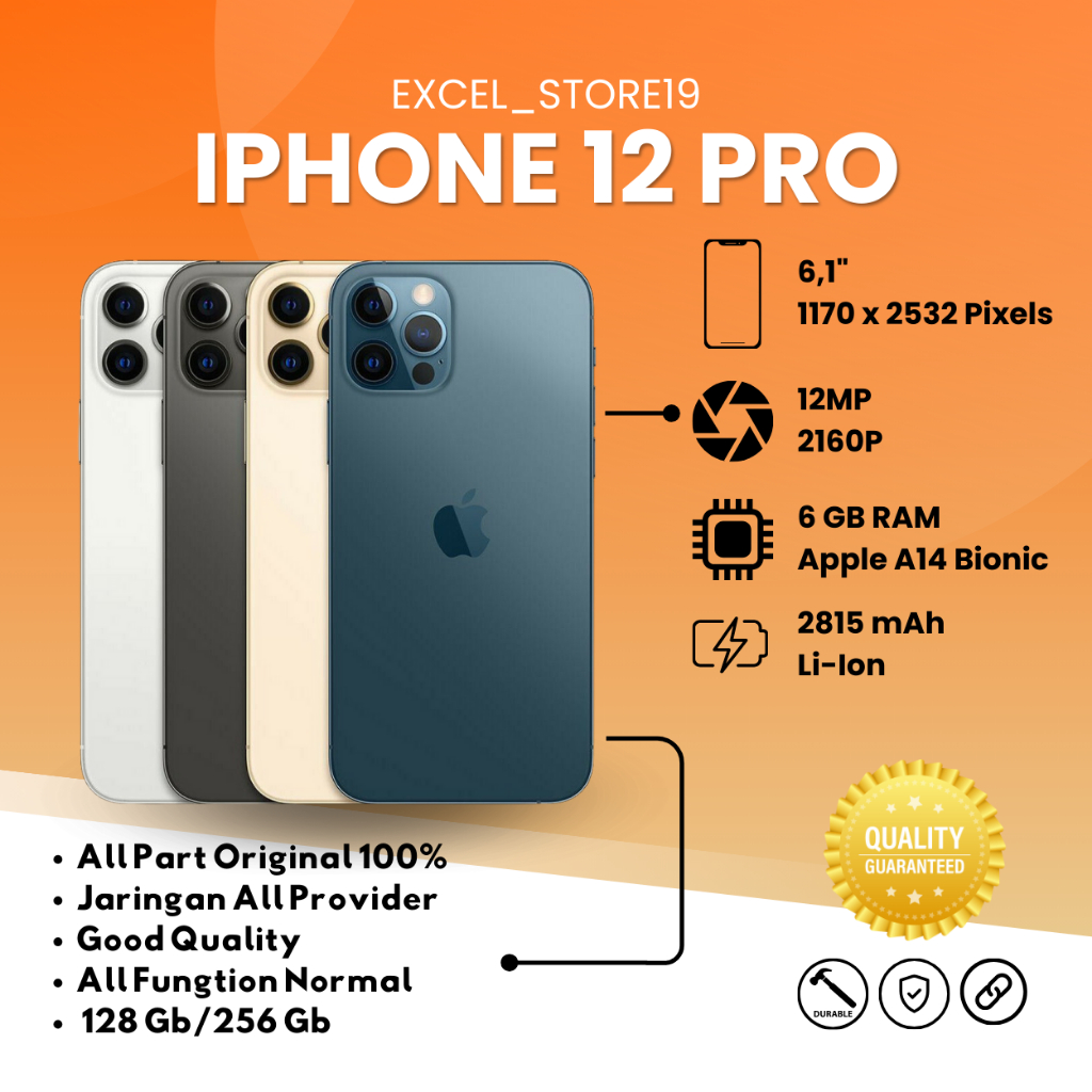 Jual IPhone 12 PRO 128GB/256GB/512GB BEKAS ORIGINAL MULUS FULLSET ...