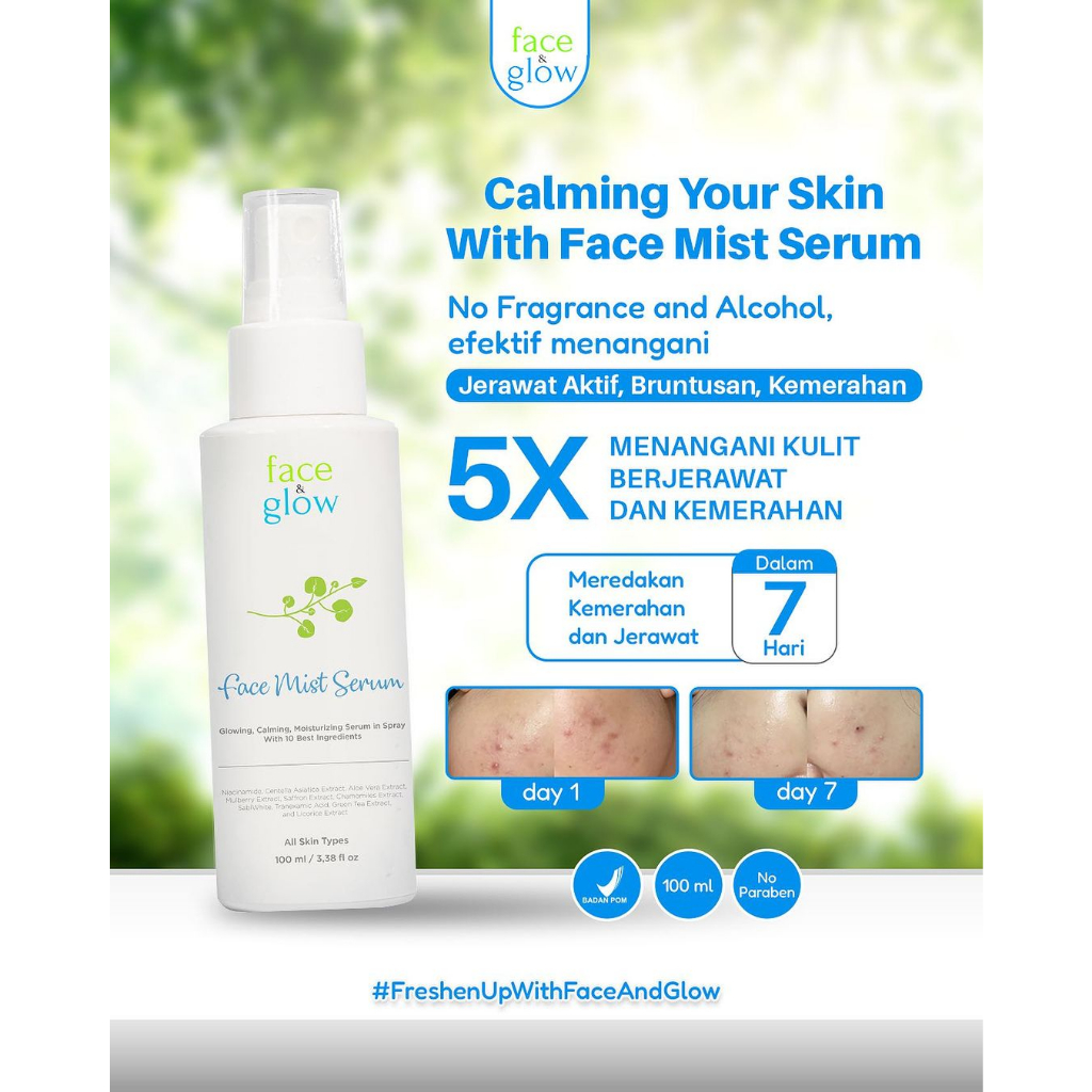 Jual Face & Glow Face Mist Serum Serum Wajah Spray 100ml Facemist