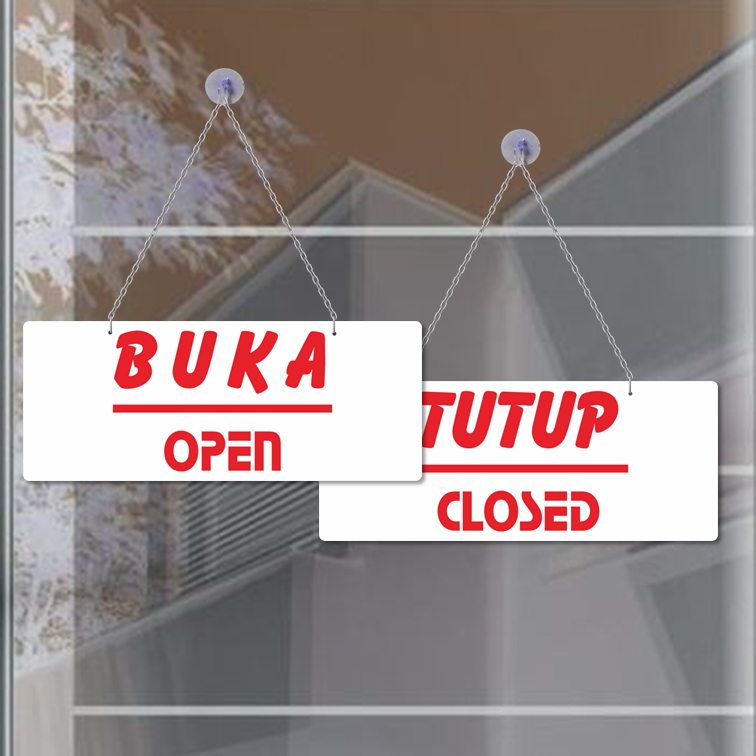 Jual open closed sign - papan tanda open close - wall signage open ...