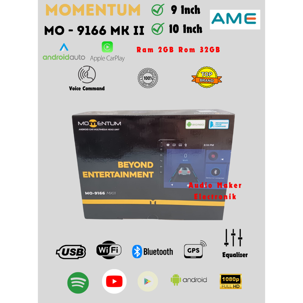 Jual Head Unit Android MOMENTUM MO-9166 MK II 9 Inch Ram 2GB Rom 32GB ...