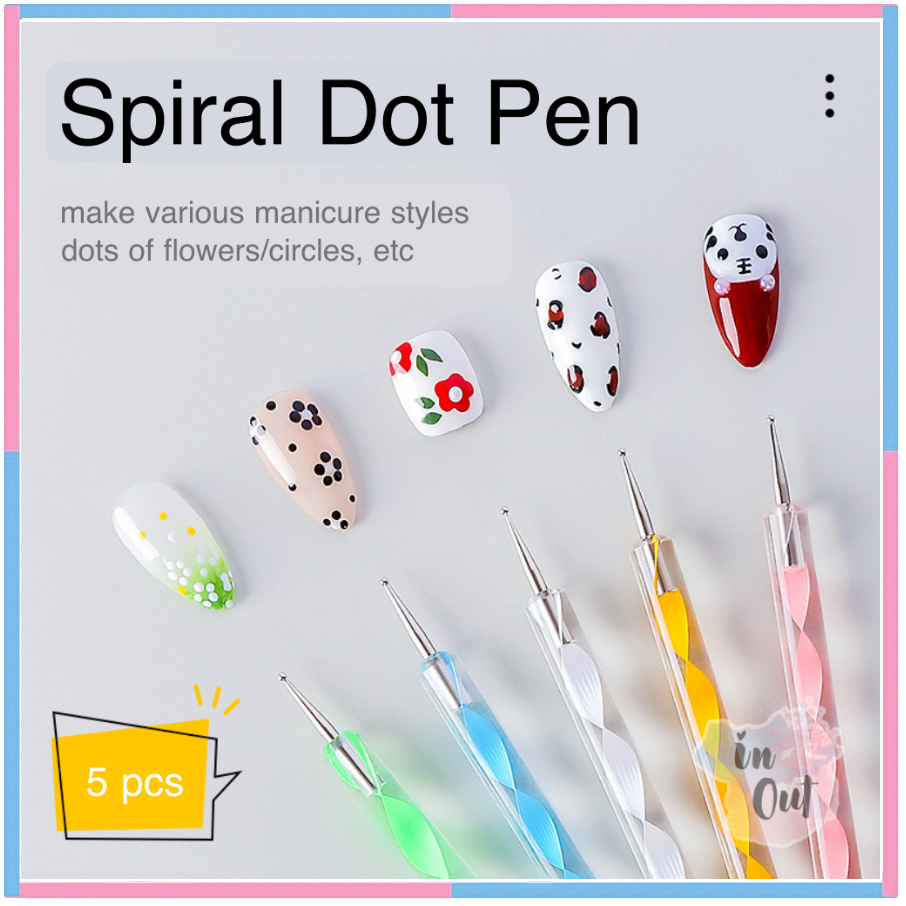 Jual 5 pcs Dotting tools Nail art painting gel nail polish / alat pen