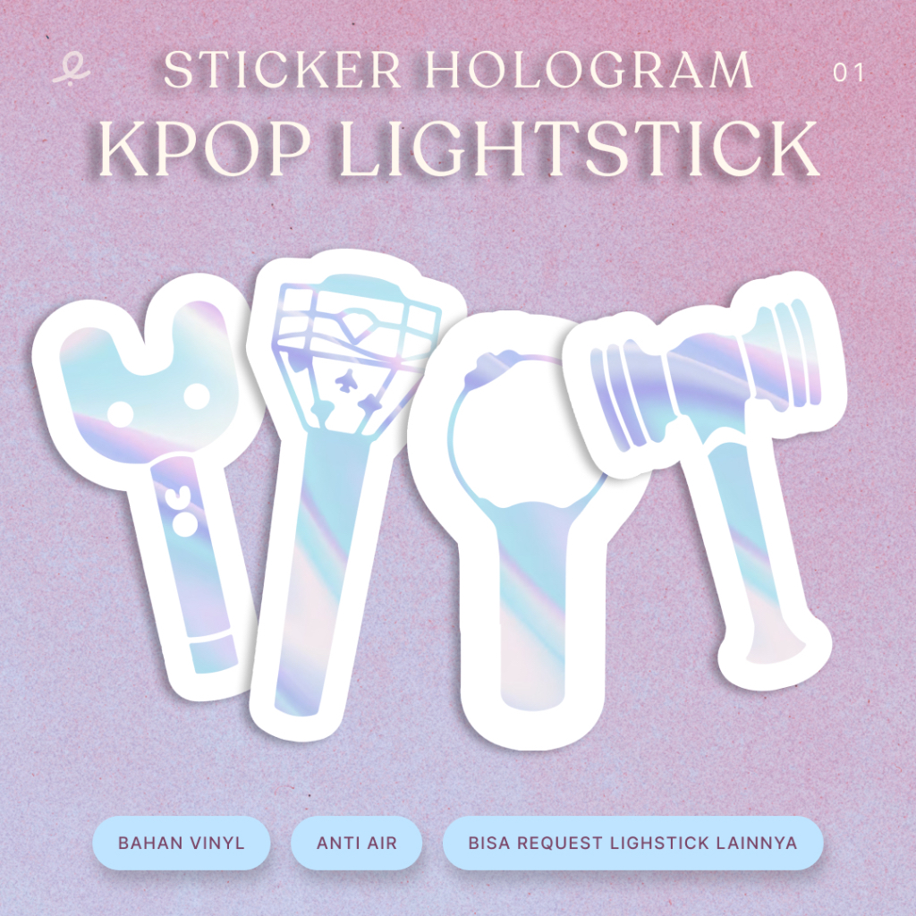 Jual Sticker vinyl cutting Kpop lighstick hologram | Anti air | Sticker ...
