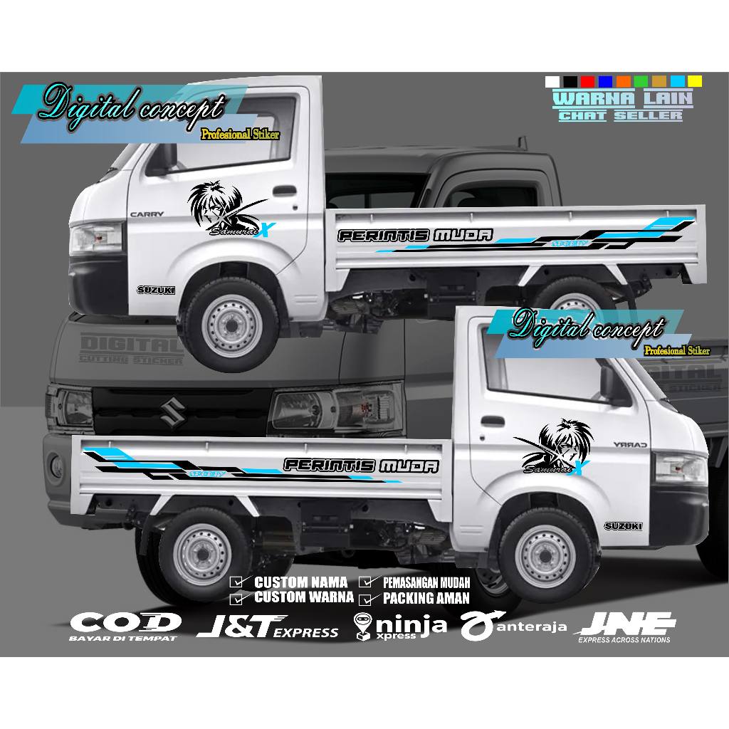 Jual STIKER MOBIL PICK UP SUZUKI NEW CARRY STICKER BODY SAMPING ...