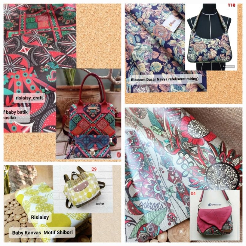 Jual Kain Kanvas Motif Bahan Craft Tas Sepatu ( size 50cm*145cm/150cm ...
