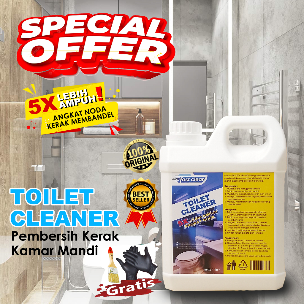 Jual Fastclean Toilet Cleaner Pembersih Kerak Kamar Mandi 1 Liter