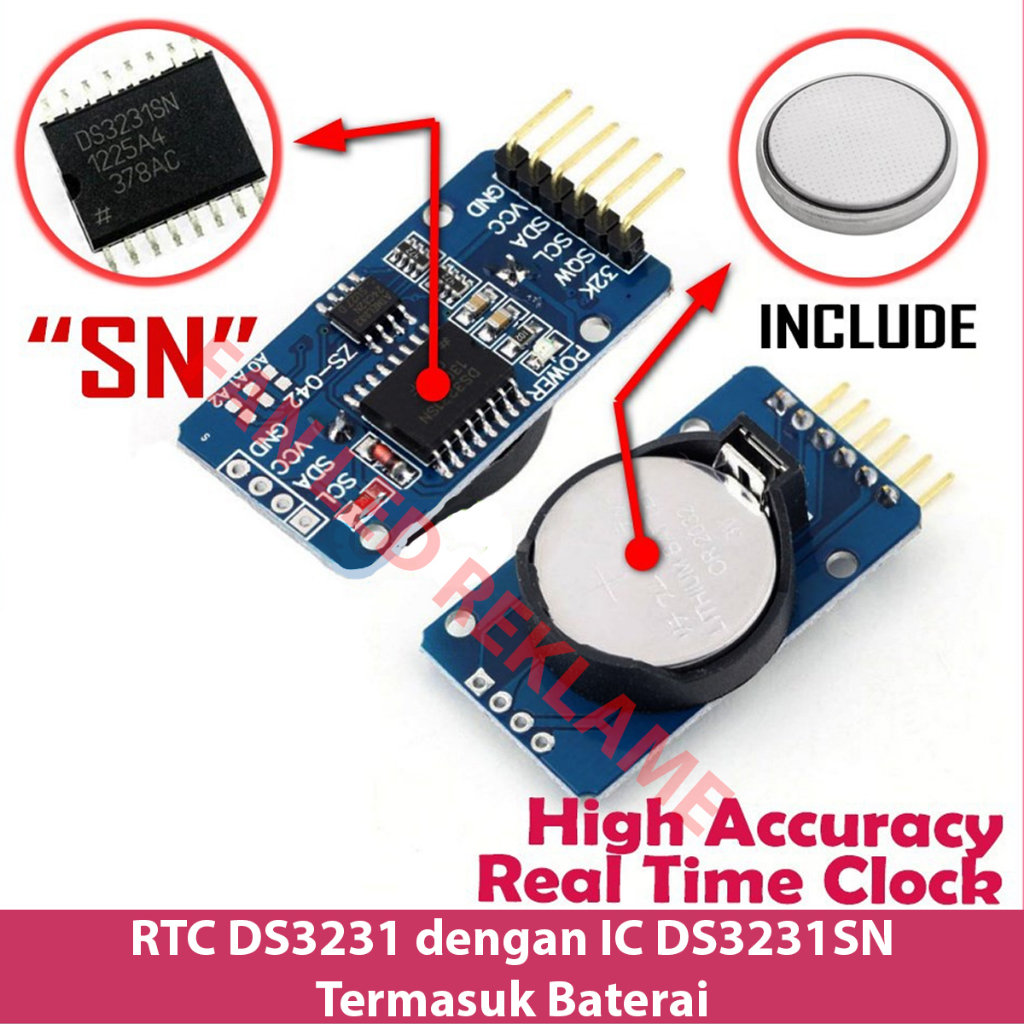 Jual DS3231 DS 3231 AT24C32 High Precision Modul Waktu Clock Module I2C ...