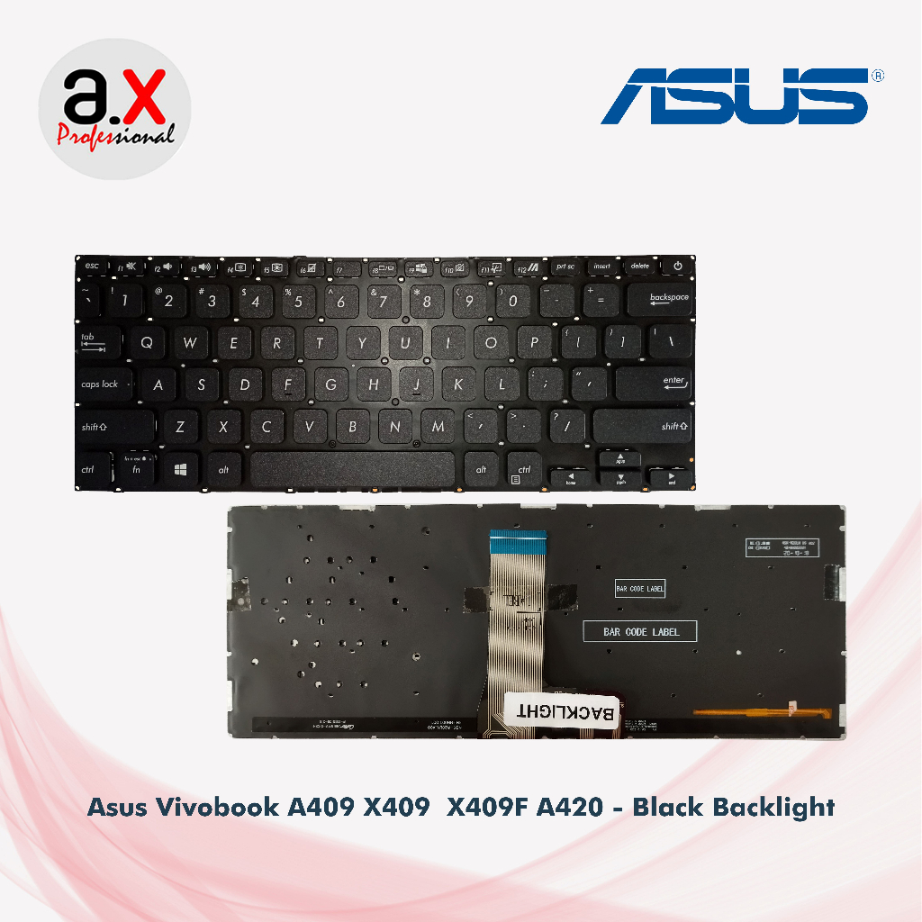 Jual Keyboard Asus VivoBook A409 A409F X409 X409F X409U Hitam Backlight ...