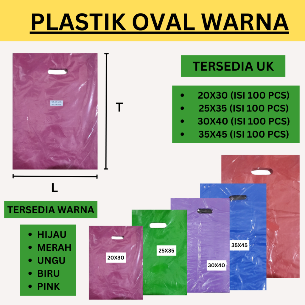 Jual Kantong Plastik Oval Polos Uk 20x30 25x35 30x40 35x45 Plastik Baju Hd Plong 4502