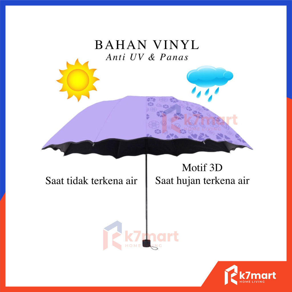 Jual K7mart Payung Magic 3d Lipat Umbrella Portable Payung Hujan